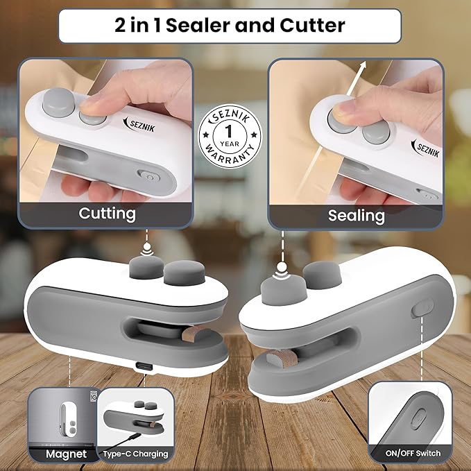Portable Mini Sealing Machine, Handheld Packet Sealer for Food